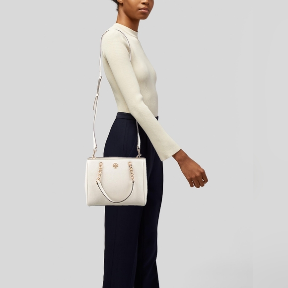Tory Burch Carter Small Tote in White - Picture 1 of 6